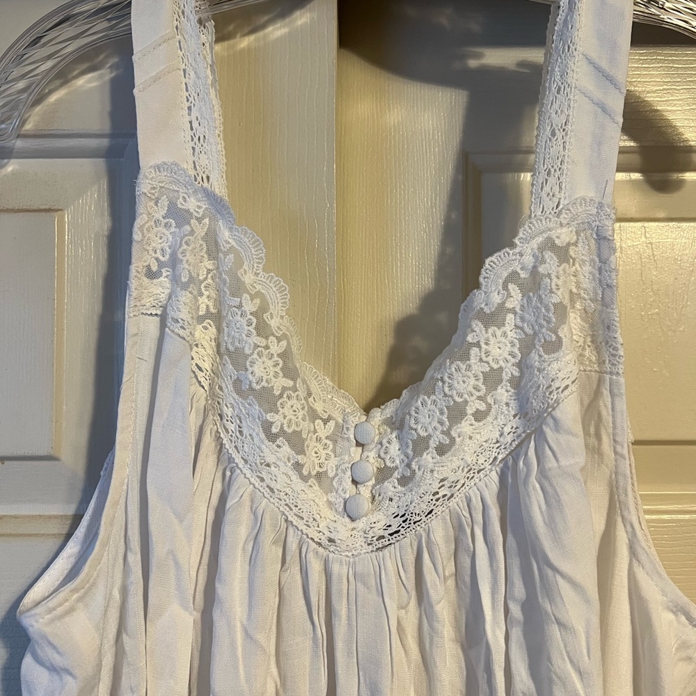 White blouse with lace trim